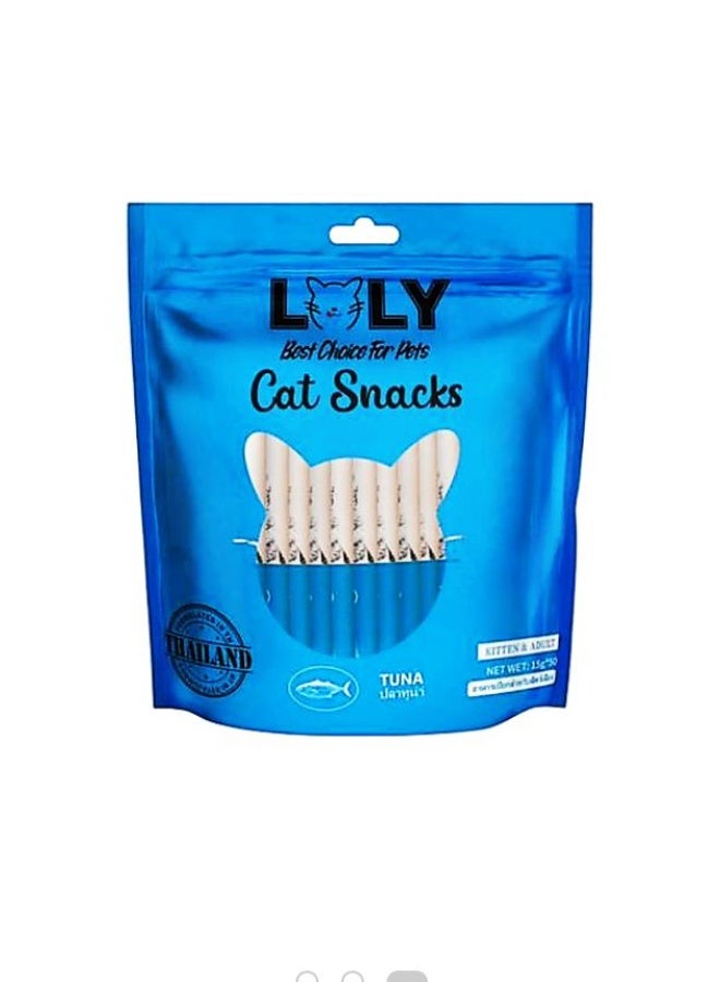 Lolly Tuna Flavor Treats for Adult Cats and Kittens 50 x 15g Sachets - Image 1